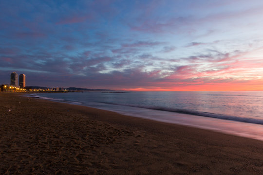 Sunrise at Barceloneta Beach