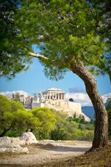 Poster Im Rahmen Schöne Aussicht auf die antike Akropolis, Athen, Griechenland © MF