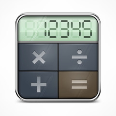 Pocket calculator isolated on white background, vector