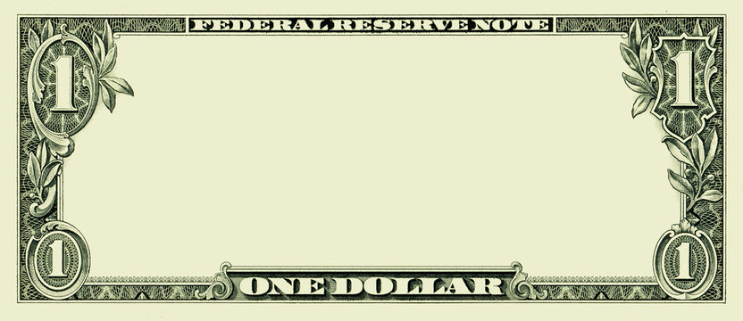 Blank one dollar bill