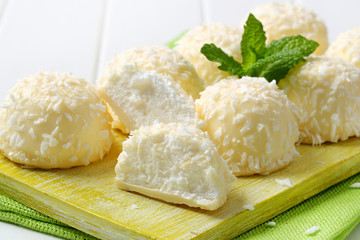 White Chocolate and Coconut Truffles