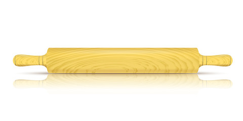 Vector Image of a traditional rolling pin with reflection