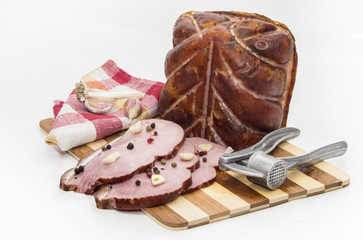Pieces of pork on a cutting board