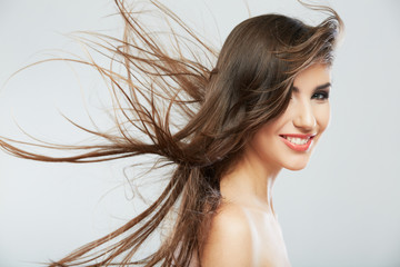 Woman hair style fashion portrait . isolated. close up female mo
