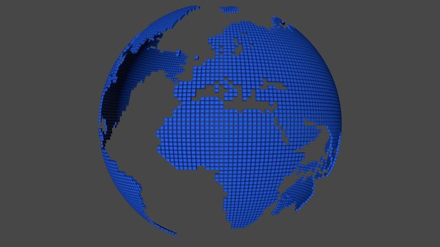Dotted world map rotating with alpha channel and also loopable