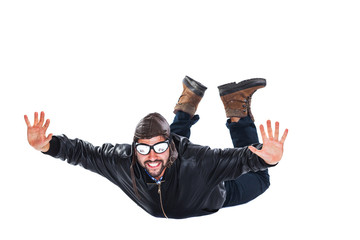 Free falling happy pilot