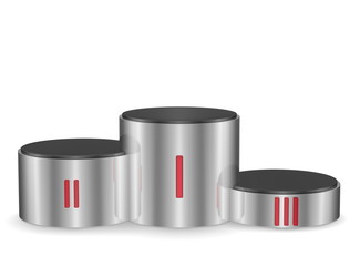 Cylindrical metallic pedestal. Front view