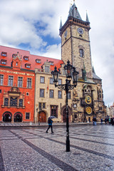 Fototapeta premium Astronomical Clock tower at morning in old town Prague