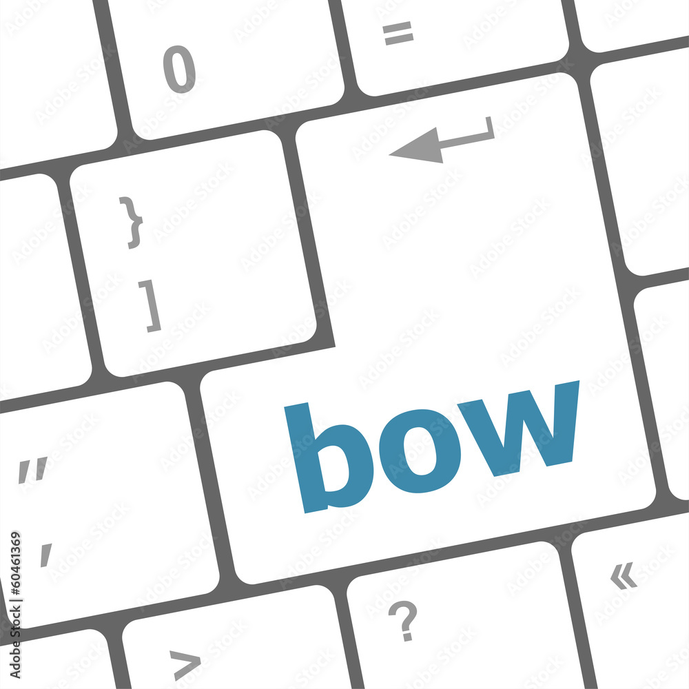 Poster bow button on computer pc keyboard key