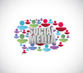 social media people speech bubble. illustration