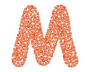 letter m made of valentines