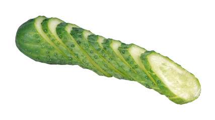 Sliced green cucumber