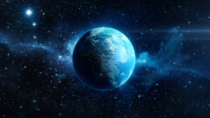Obraz na płótnie Canvas Planète Terre 3D sur fond d'étoile