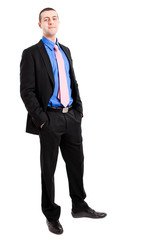 Full length businessman isolated on white
