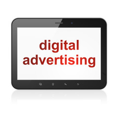 Advertising concept: Digital Advertising on tablet pc computer