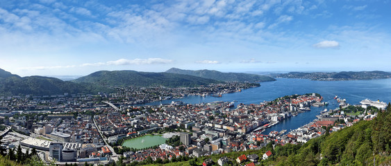 Blick vom Floyen auf Bergen