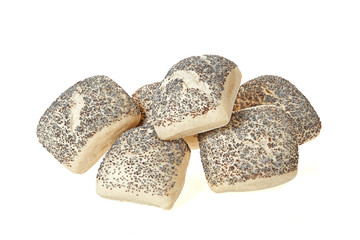 Bread rolls isolated on white