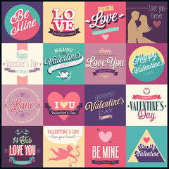 Valentine`s day set - emblems and other decorative elements.