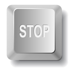 Stop. Vector computer key.
