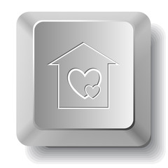 Orphanage. Vector computer key.