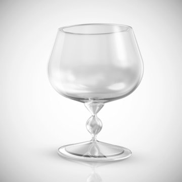 Empty Cognac Glass on a gradient background