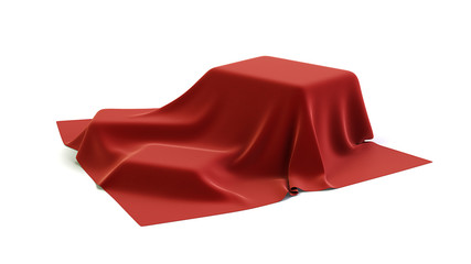 Draped cloth over boxes