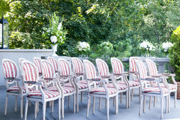 Chairs ready for wedding ceremony