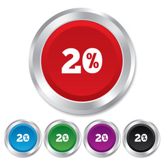 20 percent discount sign icon. Sale symbol.