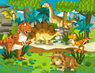 The dinosaur land - illustration for the children