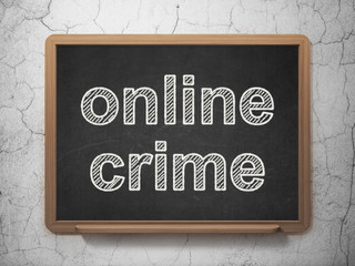Protection concept: Online Crime on chalkboard background