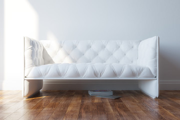 Vintage White Design Couch In Minimalist Interior