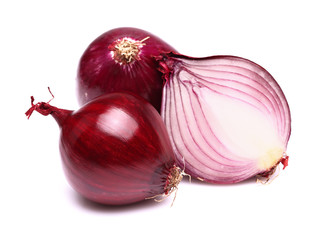 Red onion on white.