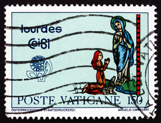 Postage stamp Vatican 1981 Virgin Appearing to St. Bernadette