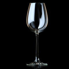 Glass Collection -Chardonnay. On Black Background