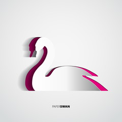 Paper Swan - greeting card symbol - vector illustration © Matej Kotula