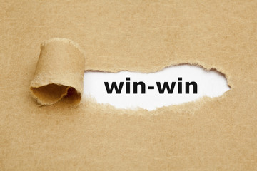 Win-Win Concept Torn Paper