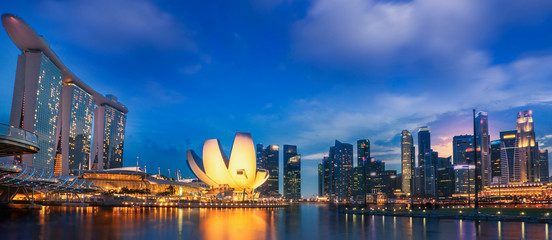 Naklejka premium Krajobraz miasta Singapuru