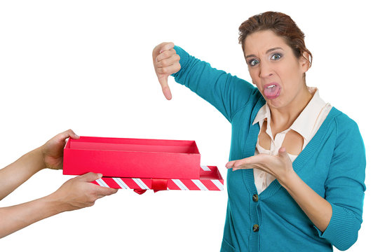Bad Gift Idea. Woman Unhappy With Gift She Received