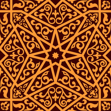 Arabian seamless pattern with a central star