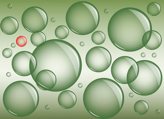 Green background with bubbles