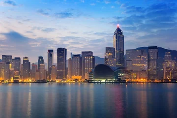 Zelfklevend Fotobehang Stadshorizon van Hongkong © Noppasinw