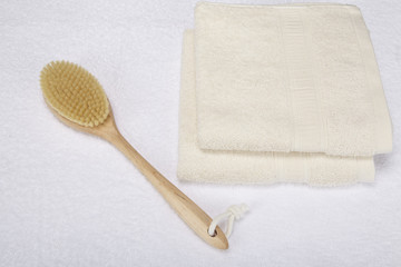 Wellness - Massagebürste mit Handtuch