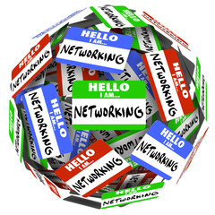 Networking Name Tag Sticker Ball Sphere Meet Greet New Opportuni