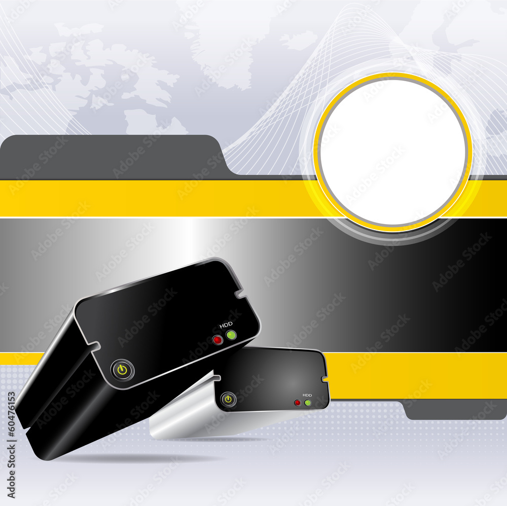 Aufkleber vector digital background with two hard drives