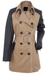 Woman leather jacket isolated on a white background