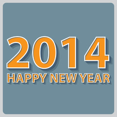 Retro Text Happy New Year 2014