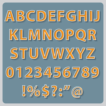 Retro Text style alphabet collection set