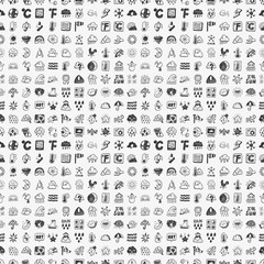 seamless doodle weather pattern