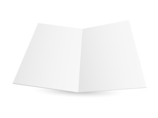 Blank white zigzag folded paper.