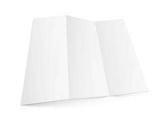 Blank white zigzag folded paper.